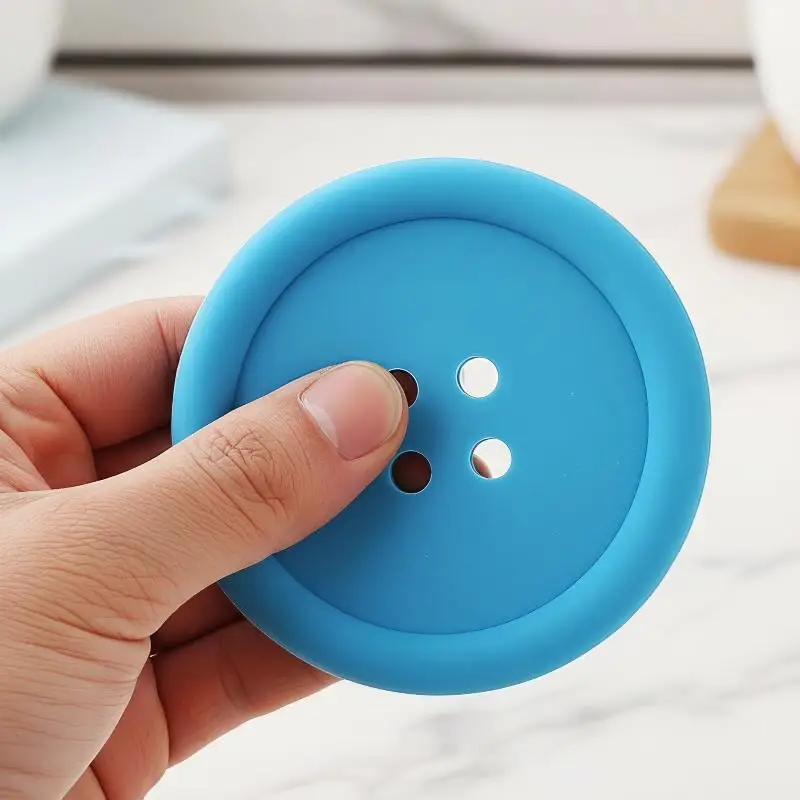 1/3/5pcs Silicone Cup Mat Button Tea Cup Pads Insulation Pads Anti Slip Cup Coaster Coffee Pad Drink Cup Placemat Mat