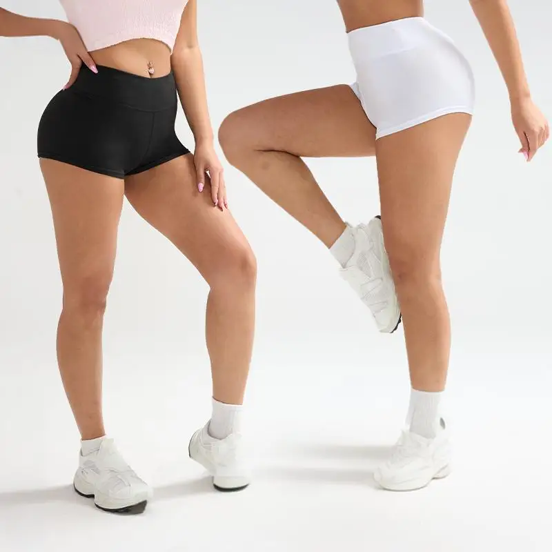 

Summer High Waisted Yoga Shorts Fashionable and Sexy Running Fitness Pants Solid Color Yoga Leggings