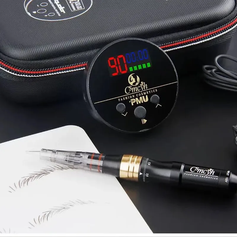 3nd 1ชุดชาร์จ Microblading ดิจิตอลแต่งหน้าถาวร Tattoo เครื่อง Swiss Tattoo Gun Eyebrow Lip Eyeliner Microblade ปากกา