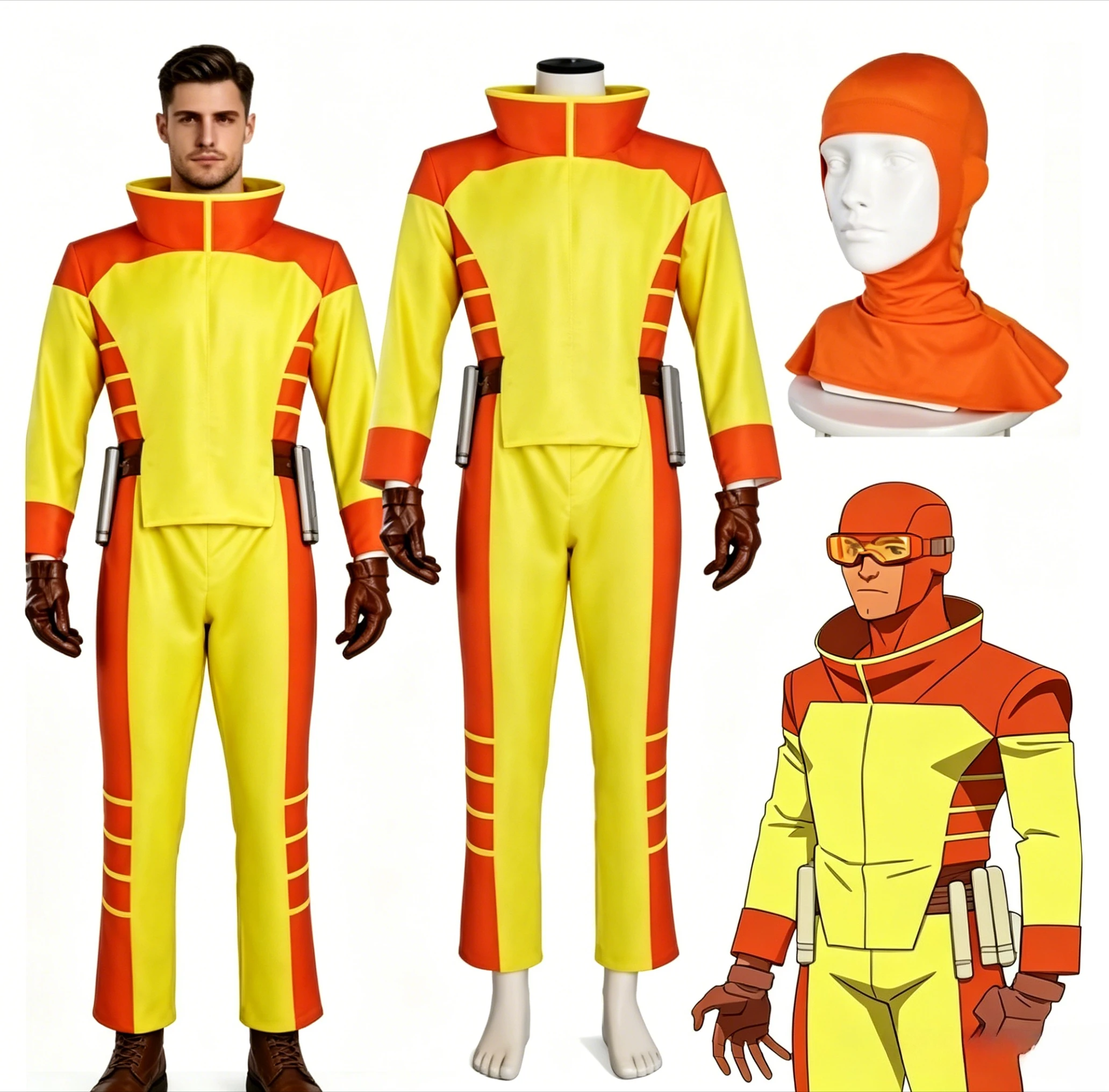 

Hot Invincible Rex Splode Cosplay Costume Full Set Men Jumpsuit Headgear Halloween Carnival Comic Con Role Play Outfit