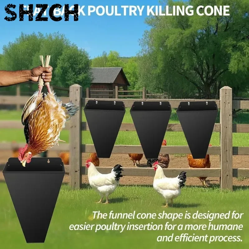 Chicken Cone Iron Chicken Processing Equipment Reusable Poultry Restraining Cone Practical Chicken Butchering Supplies for Farms