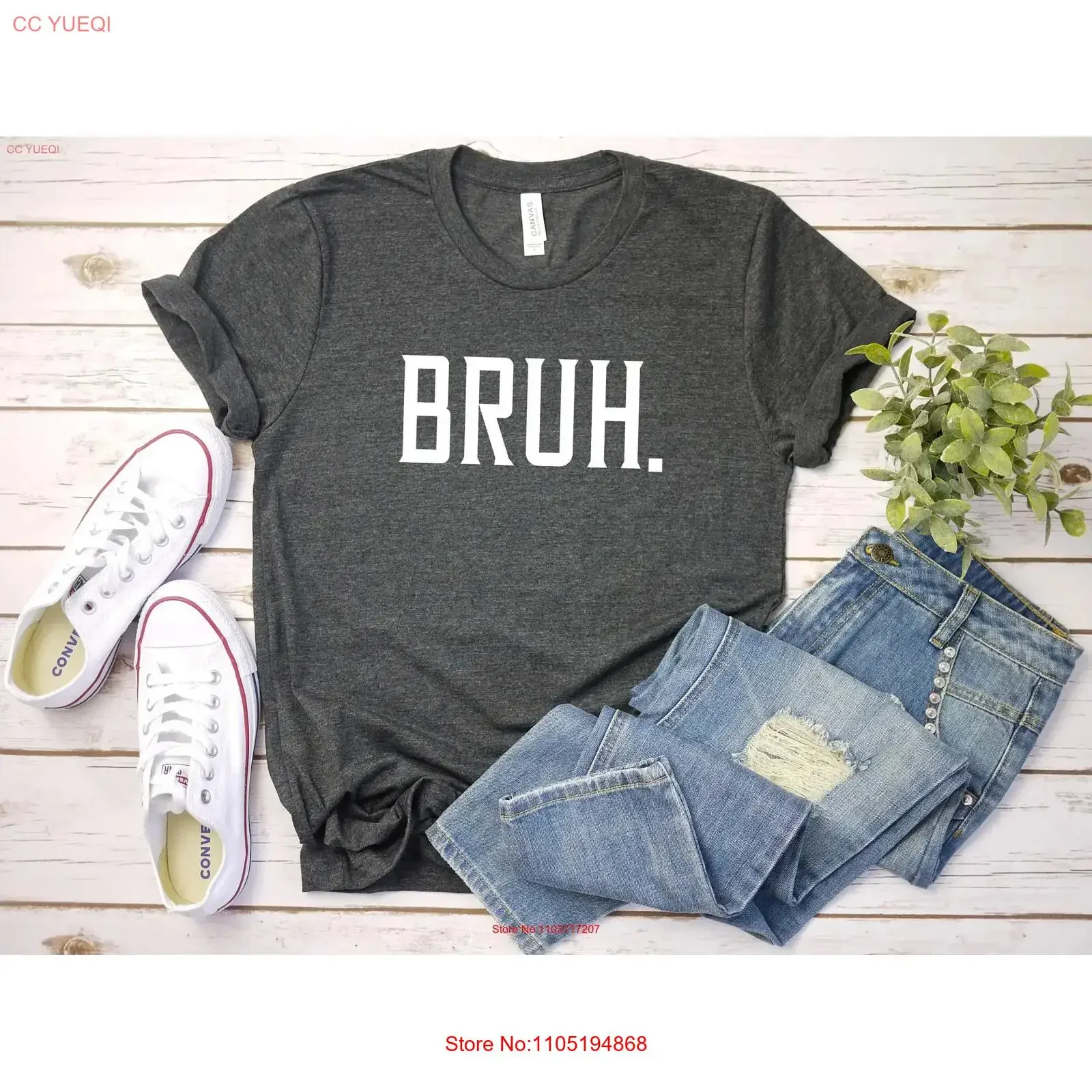 Bruh Funny Quote T Shirt Casual Trendy Slang Expression Perfect for Him or Her Streetwear Style Soft Cotton vintage Washed
