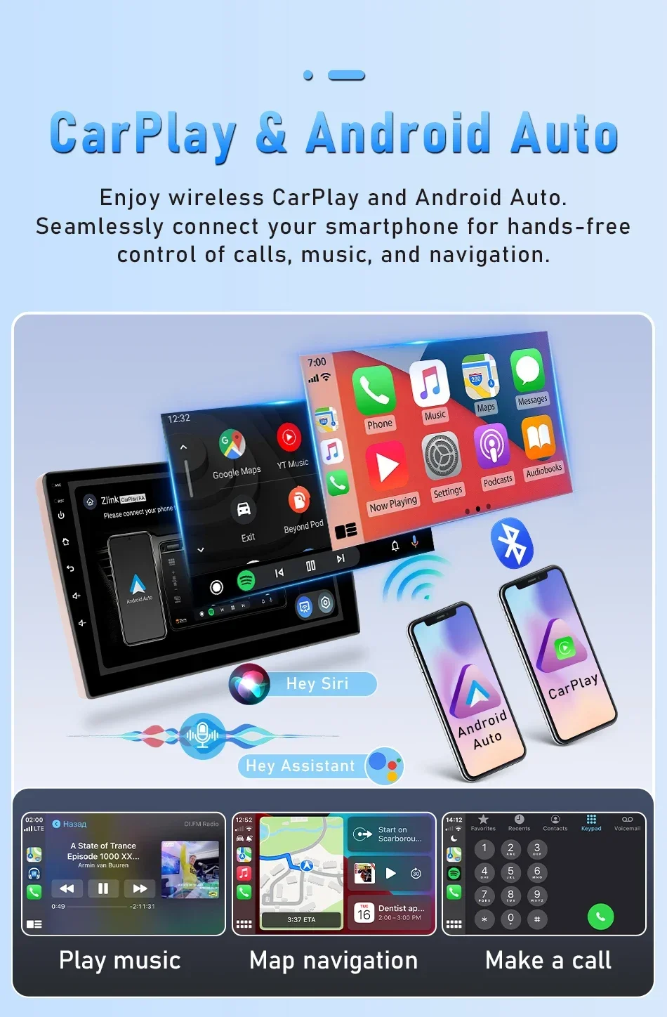 2Din Android Auto & Carplay Autoradio Für Audi A3 2 8P 2003-2013 S3 2006-2012 RS3 2011 2012 GPS Player 4G WiFi Multimedia Stereo – Detail 10