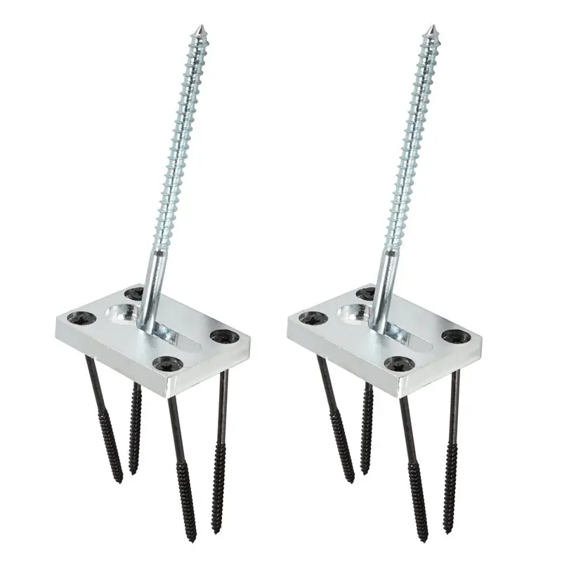 ABMI-Wood Handrail Installation Hardware Newel Post Mounting Kit 2 Sets Fastener Works On Finished Floors, Stairs,