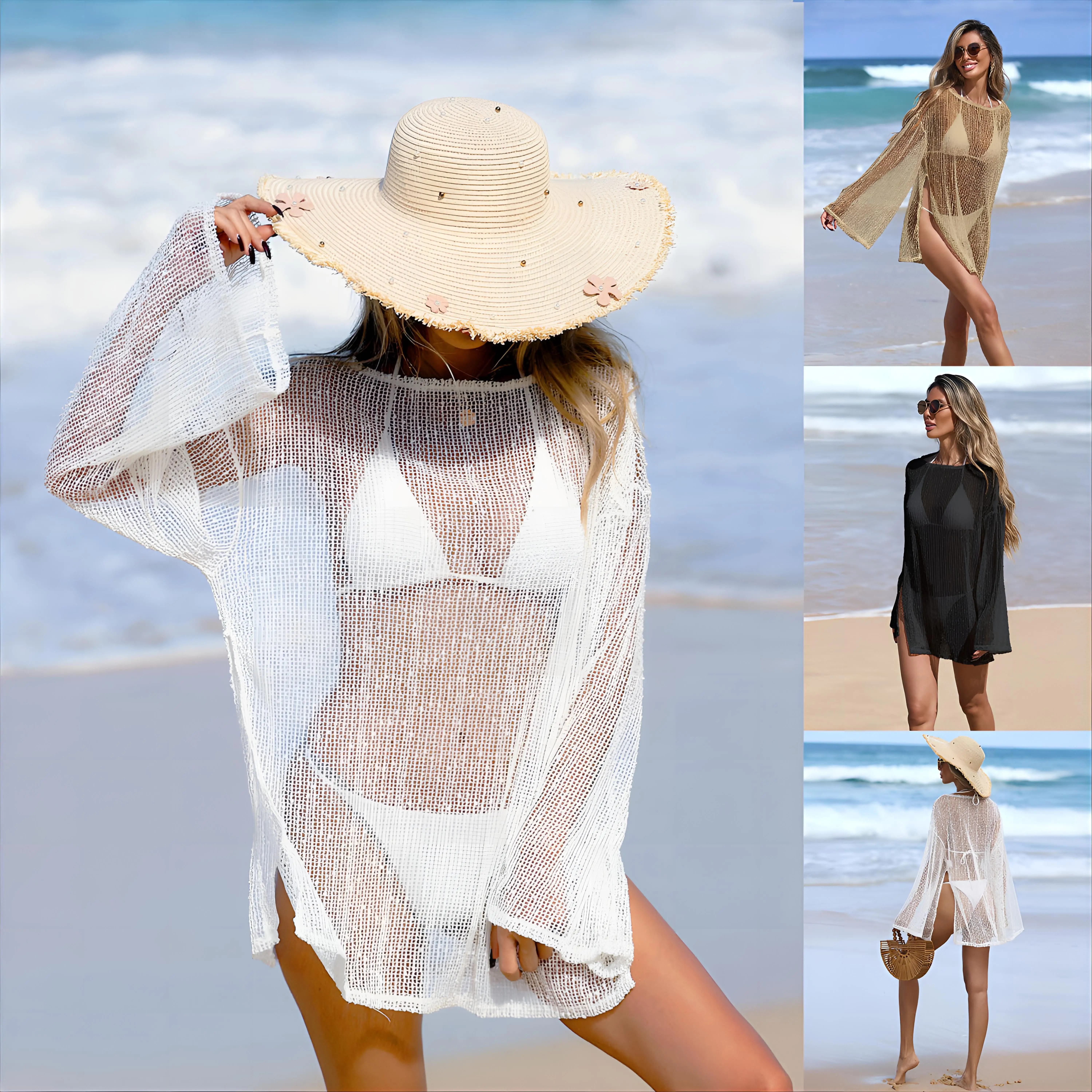 カバーアップ衣装 女性用 ポリネシア風 日本風 サロング モロッコ風 フォークドット柄 マルチ ソフト ハワイアン スリムフィット クロシェ キモノ タイガーガールズ