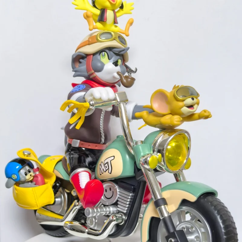 

Tom And Jerry Vintage Motorcycle Figurines Trendy Toy Dolls Cartoon Anime Figures Desktop Ornaments Collection Holiday Gifts