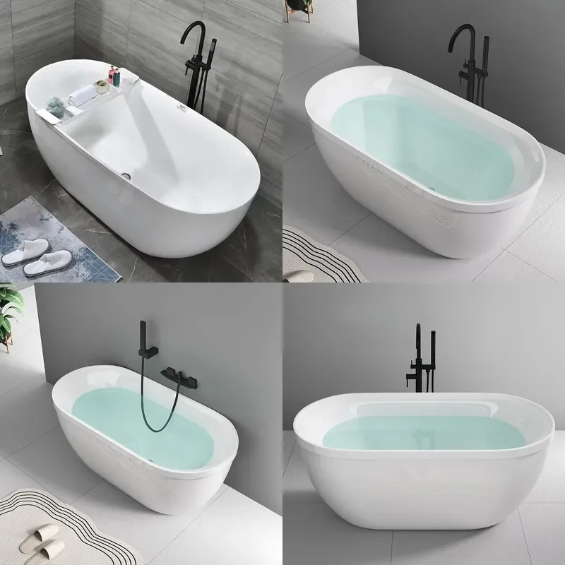 For European Style Acrylic Bathtub Double Layer Insulation Empty Cylinder Small Unit Independent Adult Home Hotel Beauty
