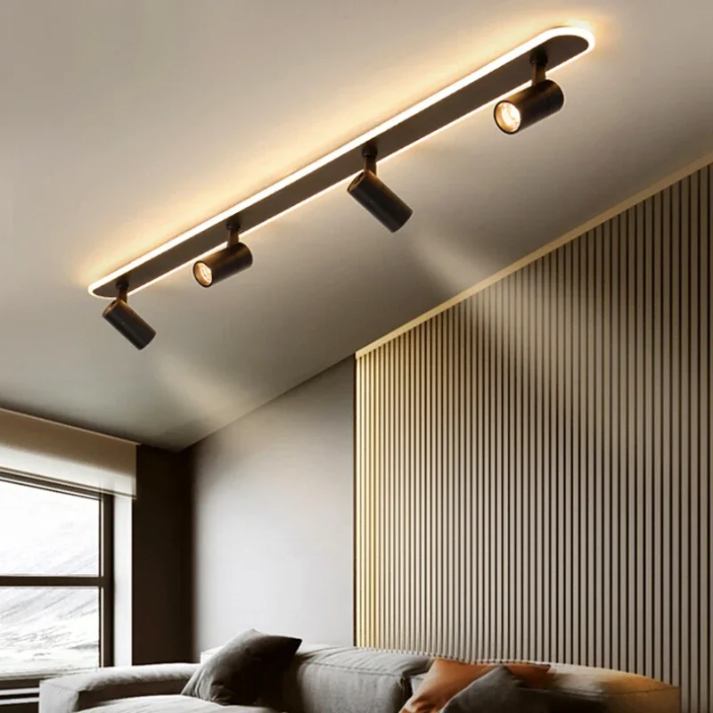 Imagem -04 - Nordic Smart Led Ceiling Lights Foco do Quarto Lâmpadas da Sala Iluminação Interior Branco Preto Decoração de Casa