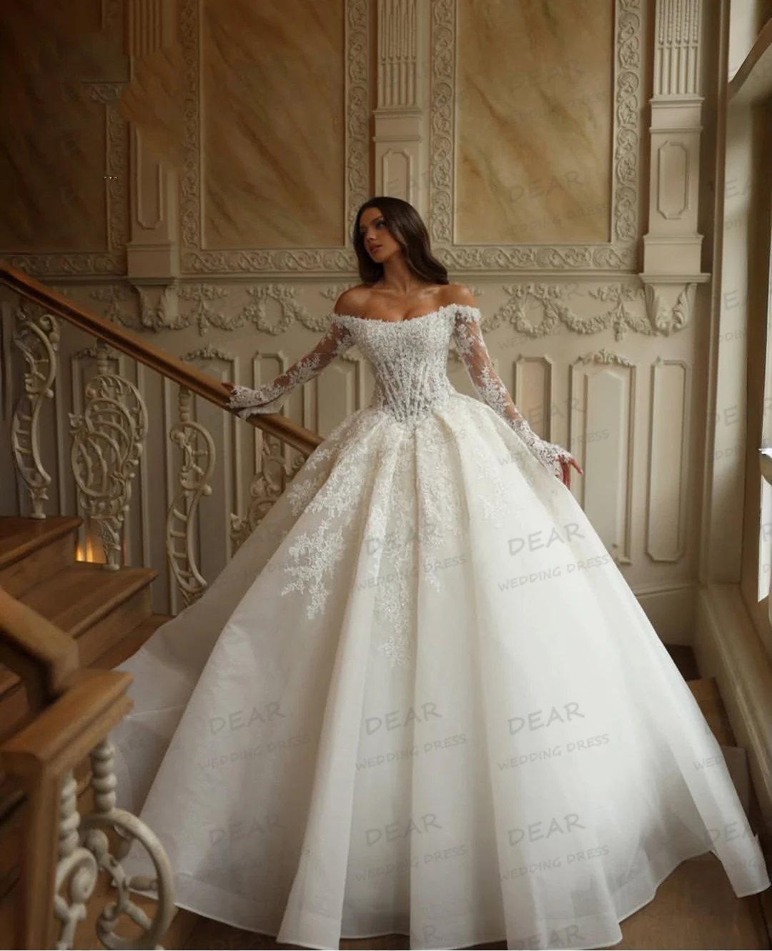 satin boat neck wedding dress Sleeveless Deep V Back Dresses With Sweep Train, MW112 (D1590) Ivory Satin Boat Neckline A-line