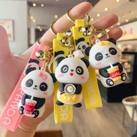Cute Cartoon Panda Keychain Creative Car Bag Hanging Gifts for Kids Friends Lover Key Tag Accessories Keys Holder for Women Men