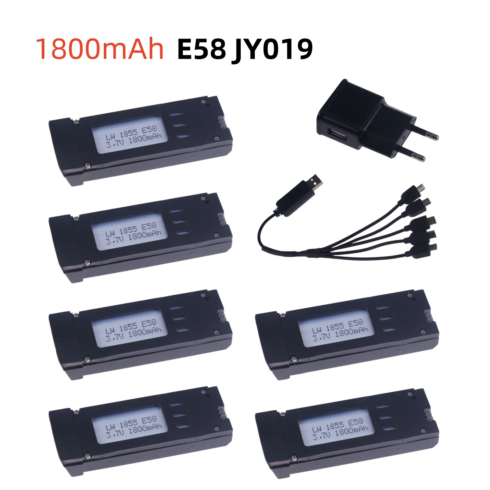 3.7V 1800mAh Battery for E58 E68 JY109 S168 Quadcopter 3pcs  RC Drone Lithium Battery Remote Control UAV Battery