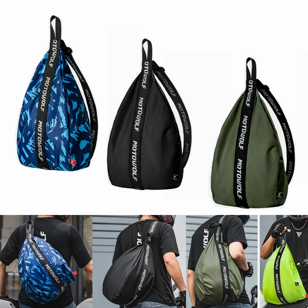 Motorcycle Helmet Backpack Large Capacity Travel Bags Reflective Female Men Helmet Bag Waterproof Backpack 11L for Kawasaki