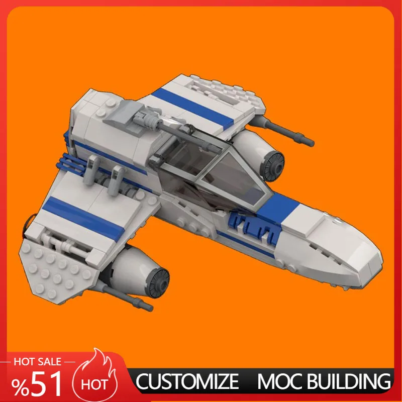 

187PCS Mini E-Wing Starfighter MOC Model Custom Building Blocks DIY Educational Assembly Toy Collection Birthday Christmas Gift