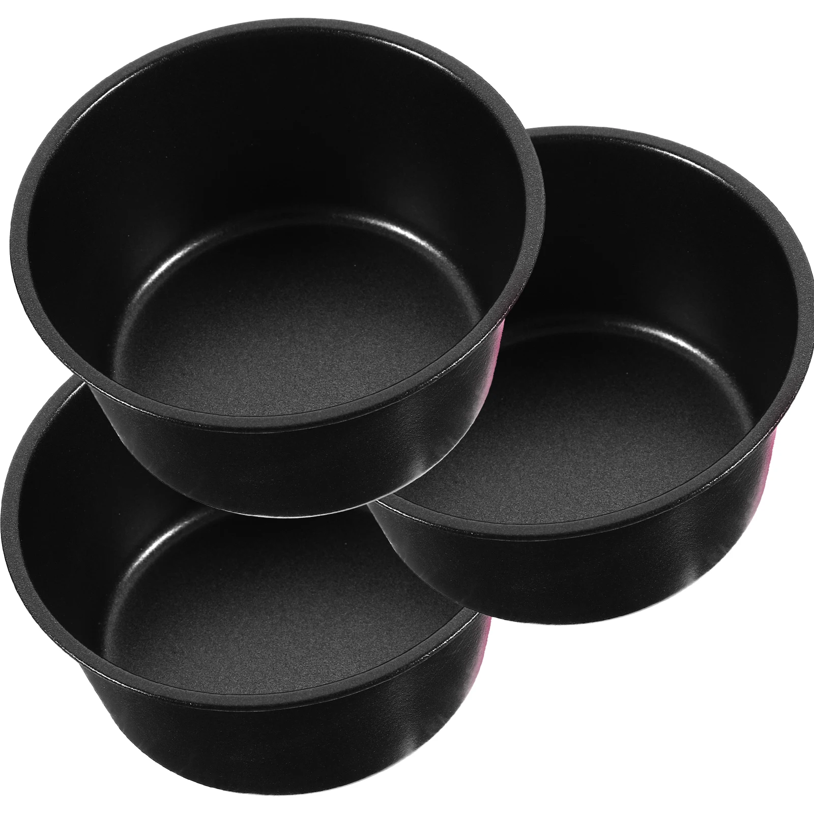 

3pcs 100ml Round Carbon Steel Nonstick Pudding Cup Molds for Baking Cakes Muffins Easy Clean Household Dessert Pan