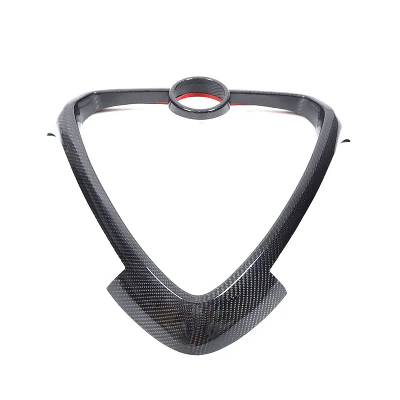 Real Carbon Fiber For Alfa Romeo Tonale 2022-2024 Car Exterior Front Grill Protective Frame Logo Circle Cover Trim