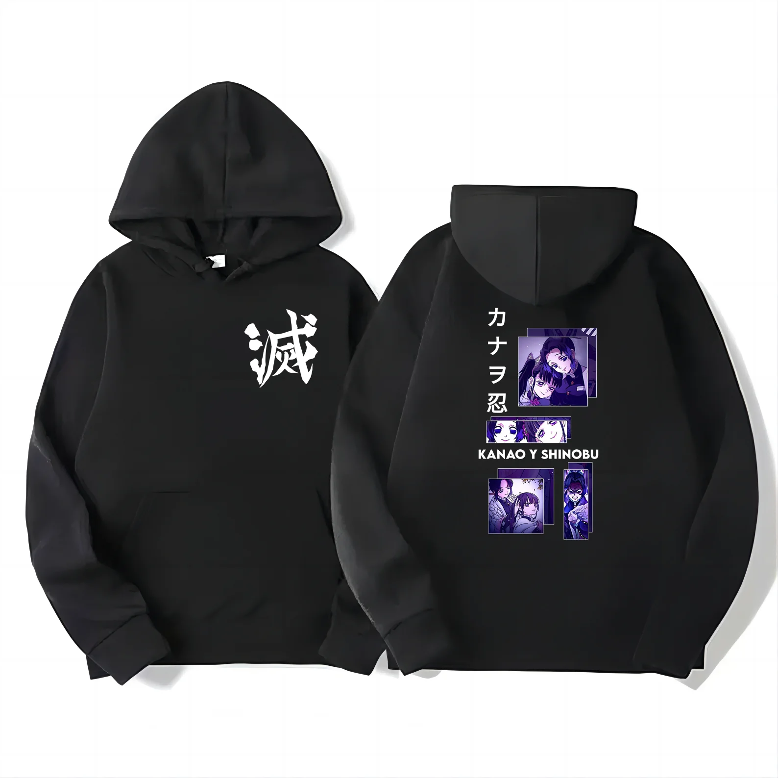 

2024 Demon Slayer Polyester Fiber Unique Demon Slayer Hoodie Kimetsu No Yaiba Anime Comfortable KANAO Y SHINOBU Long Sleeve