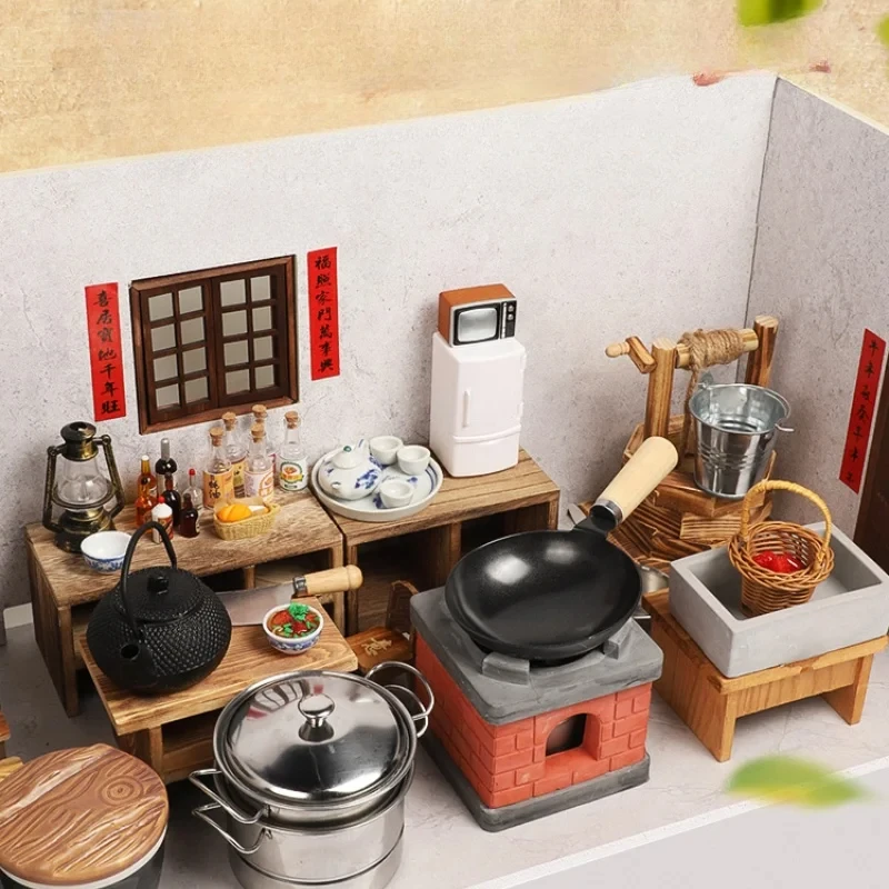 Mini Small Kitchen Real Cooking Set Real Version Full Set Online Red Real Cooking Kitchenware Cooking Children Play House Toys