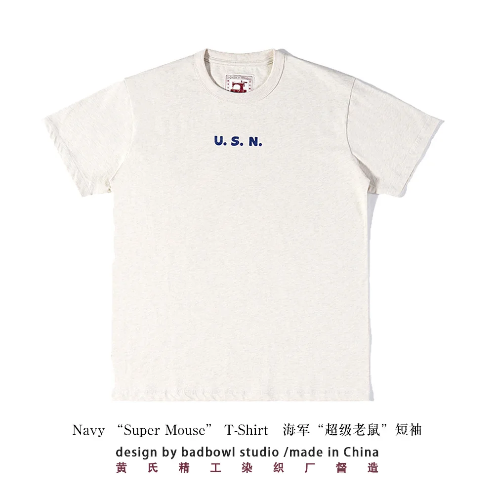 

Authentic American retro short sleeved T-shirt,classic World War US Navy super soft mouse print cartoon printed T-shirt for men