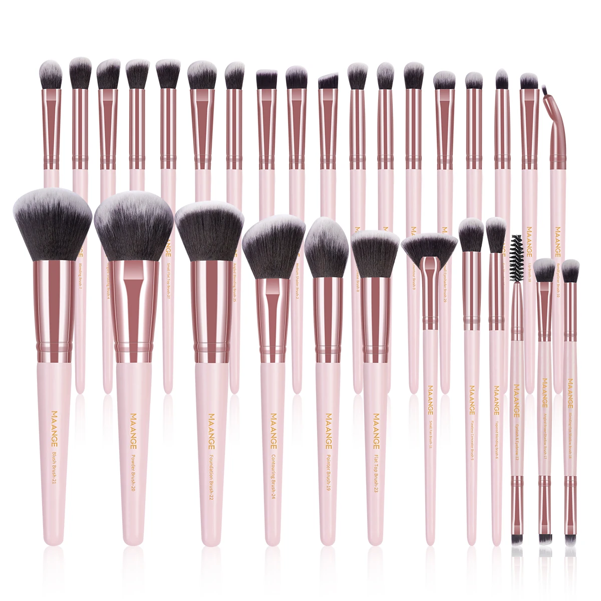 

MAANGE 30PCS Makeup Brush Set Kabuki Foundation Powder Eyeshadow Brush Blending Soft Fluffy Makeup Brush Full Set for Travel