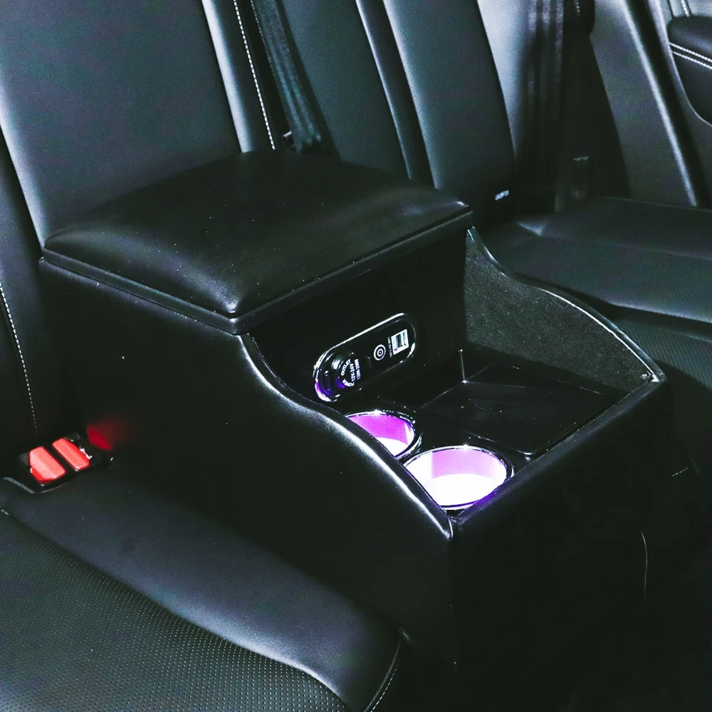 Para KIA Amanti, Avella, BESTA, Bongo, Borrego, Canza, Carens, Ceres: Consola central trasera con caja de almacenamiento y reposabrazos trasero con USB recargable