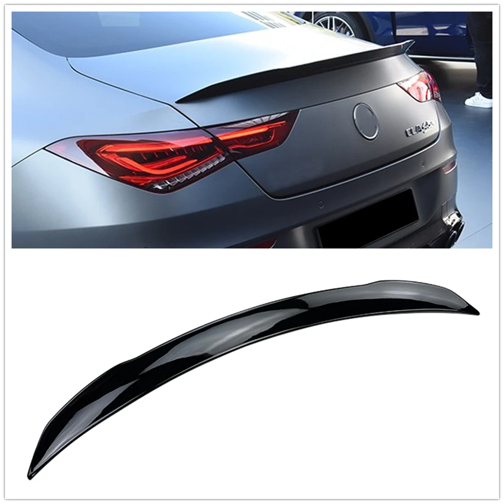 

For Mercedes Benz CLA W118 C118 CLA180 CLA200 CLA220 CLA250 CLA35 CLA45 AMG 2020-2024 Gloss Black Rear Trunk Spoiler Wing Lip