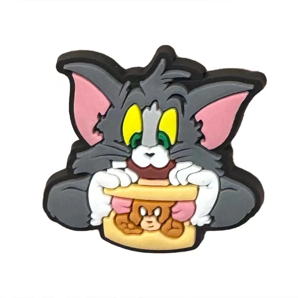 MINISO 12 قطعة مجموعة توم وجيري شخصية أنيمي لطيف الكرتون الأحذية السحر اكسسوارات الديكور لهدايا كلاسيكية تسد X-mas