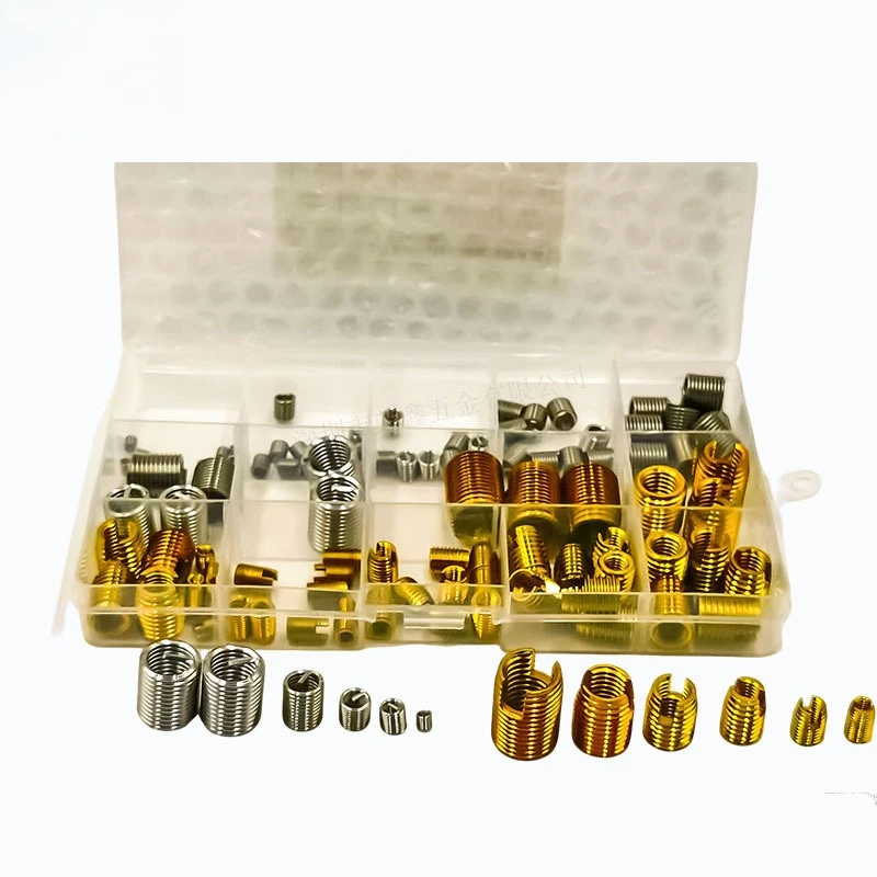 116Pcs Mixed Assortment Kit, Carbon Steel Self-Tapping Thread Inserts & 304 Stainless Steel Wire Thread Inserts M3-M12