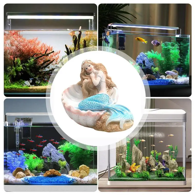 Mermaid Fish Tank Ornament Figurines Miniature Resin Decorations Artificial Aquarium Decor 6 Styles DIY Aquarium Desk Theme