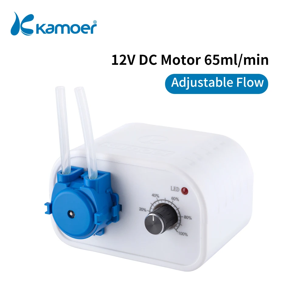 Kamoer NKCP Micro Peristaltic Pump 12V with Power Supply Adjustable Flow Lab Dosing Pump Silicone Pump Tube