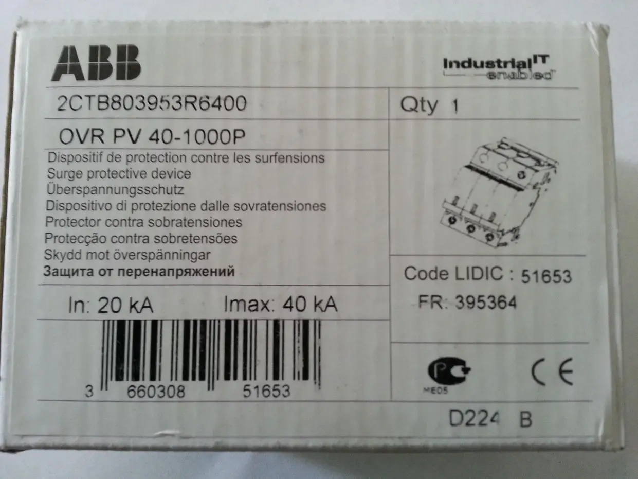 New Original ABB Surge Protector, OVR T1 3N-25-255-7; 10071553