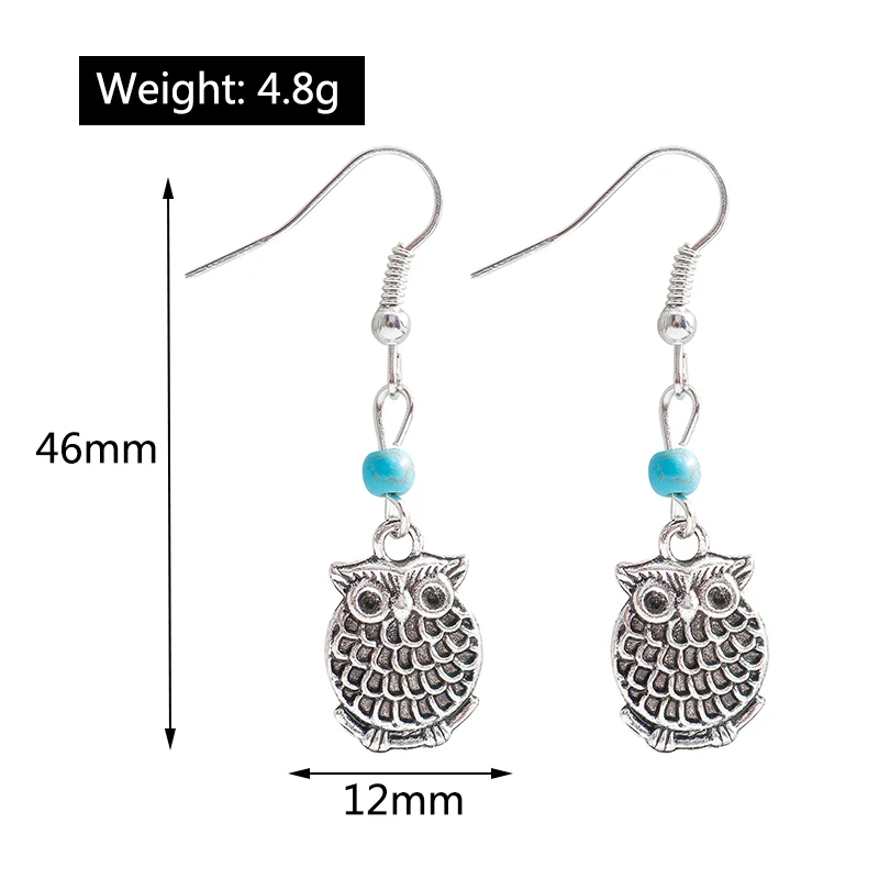 Aihua Böhmen Tibet Silber Große Elefanten Ohrringe Für Frauen Vintage Ethnische Metall Geschnitzte Kreuz Feder Eule Ohrringe Boho Schmuck – Detail 11