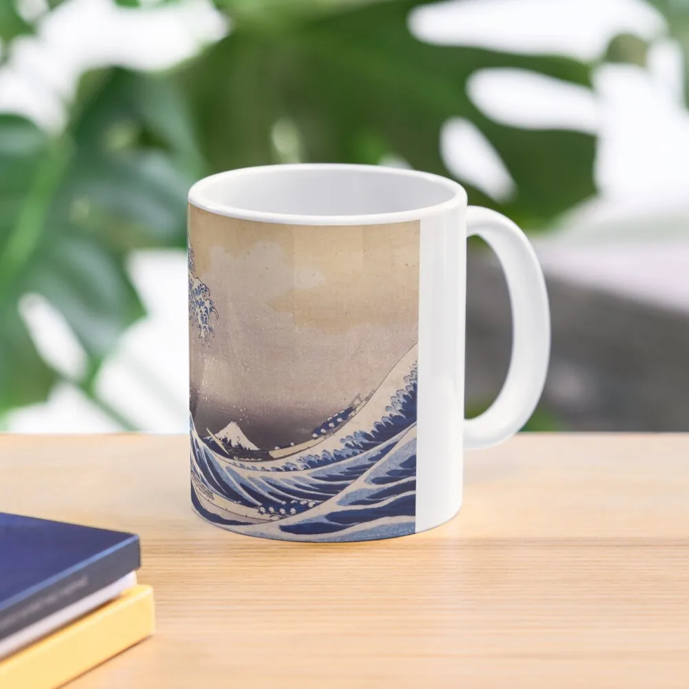 The Great Wave Off Kanagawa By Katsushik  Mug Printed Design Picture Simple Cup Image Coffee Handle Round Gifts Drinkware Photo