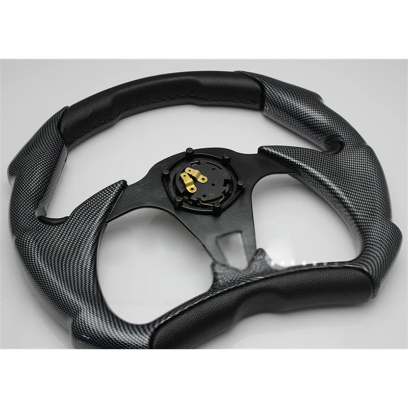 14 inch Car Modified semicircle carbon fiber PVC steering wheel modified racing sports car 5117 universal steering wheel