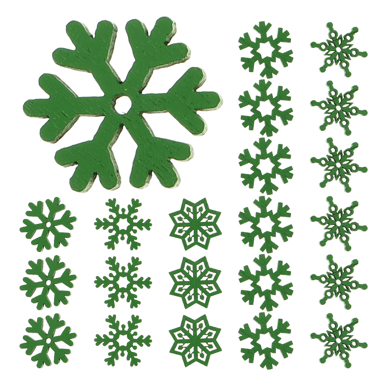 

150Pcs Wooden Snowflake Christmas Ornaments Farmhouse Hanging Holiday Decorations Winter Wood Cutouts Rustic Xmas Embellishments
