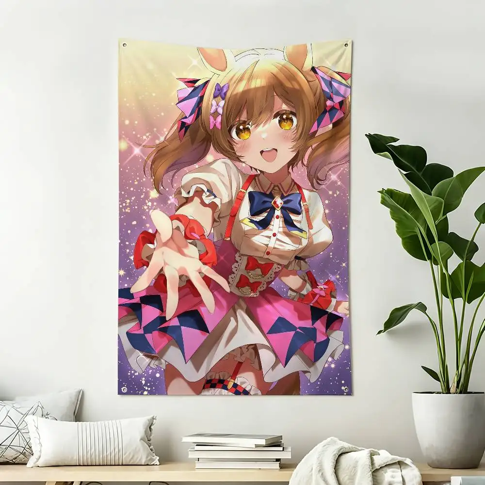 Umamusume-P-D S-Smart Falcon Home Decor Vertical Flags Indoor Outdoor Hanging Decor for Bedroom Living Room Wall Decoration