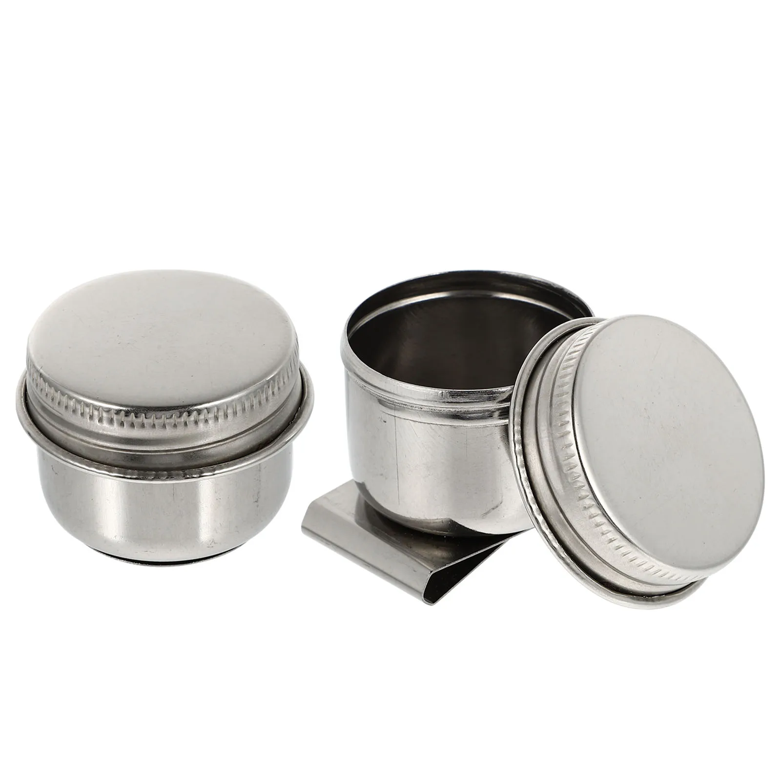 

2 pcs Stainless Steel Pen Pot Brush Cleaner Oil Painting Cups Multi-functional Washer Container For Class Home School Studio