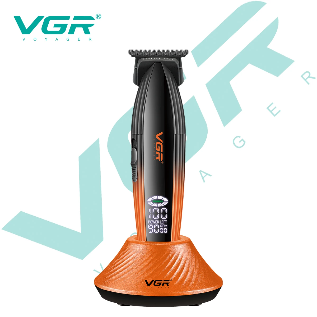 

Профессиональный триммер для волос VGR V-889T, высококачественная электрическая машинка для стрижки волос, градиент цвета на 9000 об/мин, резьба по металлу и толкатель Cli