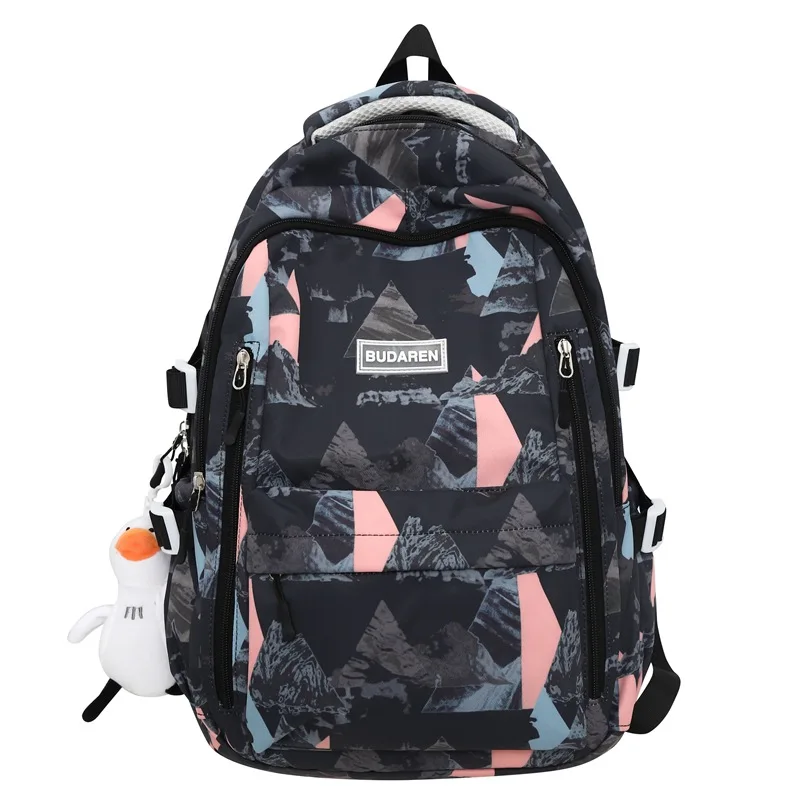 Bolsa de libros con estampado para mujer y hombre, morral escolar con grafiti para ordenador portátil, mochila de viaje para Universidad, a la moda, novedad