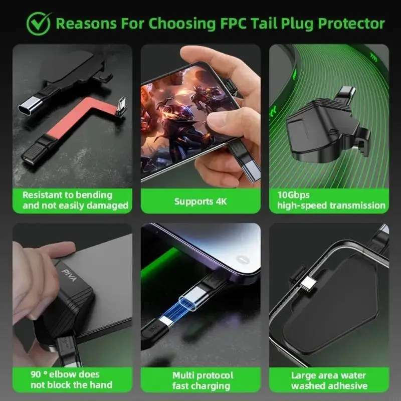 Flexible Ribbon Type C Phone Tail Adapter 4K60Hz Full Function for USB C Phones F19E