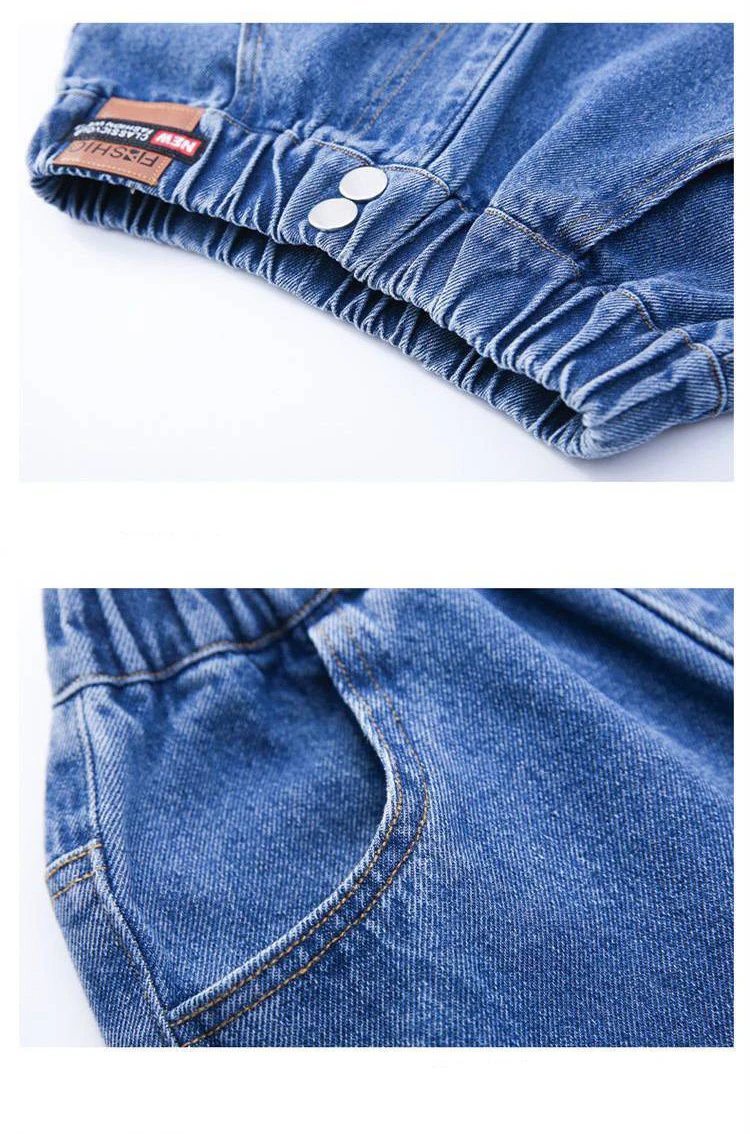 2024 New Children Jeans Girls Wide-leg Pants Kids LooseTrousers Baby Straight Denim Pants Spring Autumn 4 To12 Year