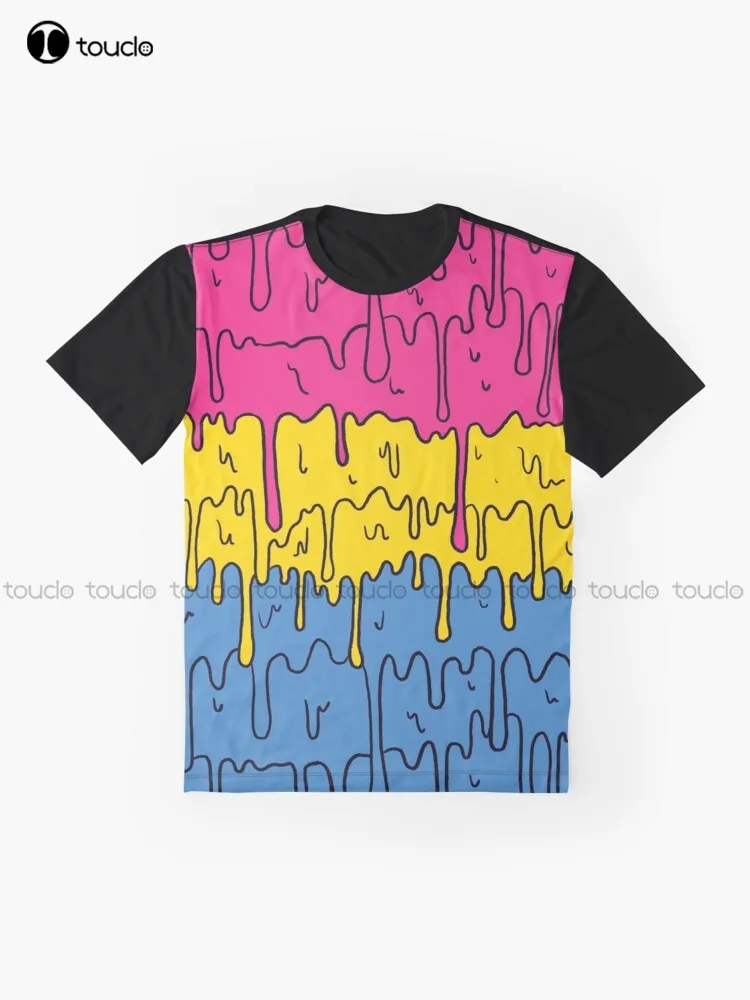 Pastel Kawaii Melting Pansexual Pride Lgbtq Design Graphic T-Shirt Custom Aldult Teen Unisex Digital Printing Tee Shirts Xs-5Xl