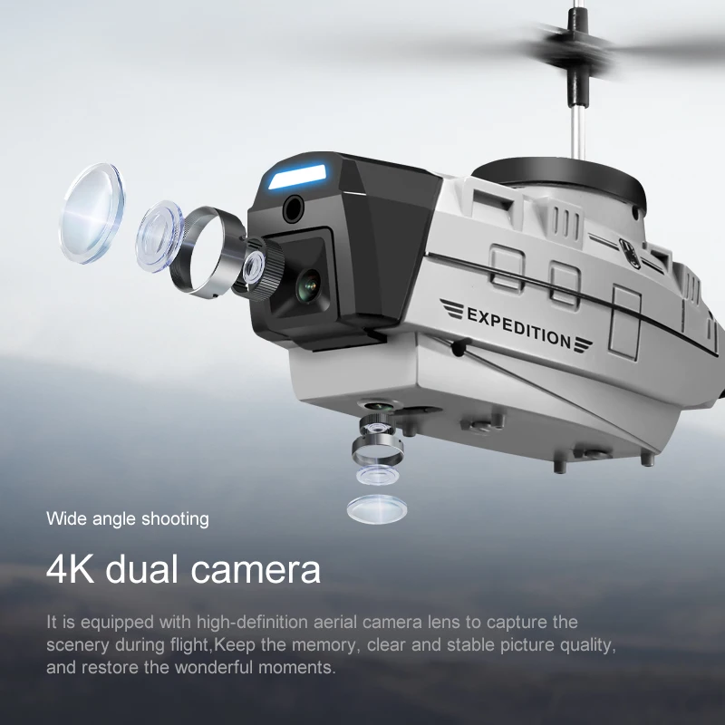 New KY202 Professional 4K Drone HD Camera Gesture Sensing with ESC Six-axis Wifi Sentinel Spy Helicopter Remote Control Toy Gift