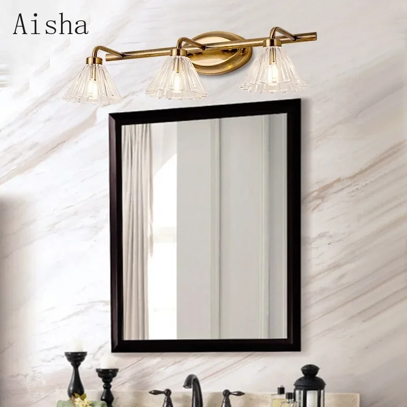 American  Luxury Mirror Headlights Bathroom LED Mirror Lights Waterproof Mirror Cabinets Bathroom Wall Sconces Nordic Fixtures