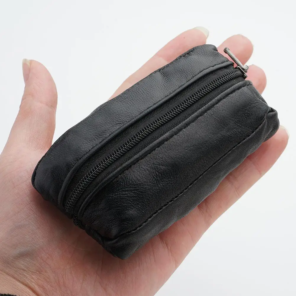 Genuine Leather Keychain Change Bag For Men Women Fashion Clutch Key Holder Organizer Mini Coin Purse Coin Change Storage Bag