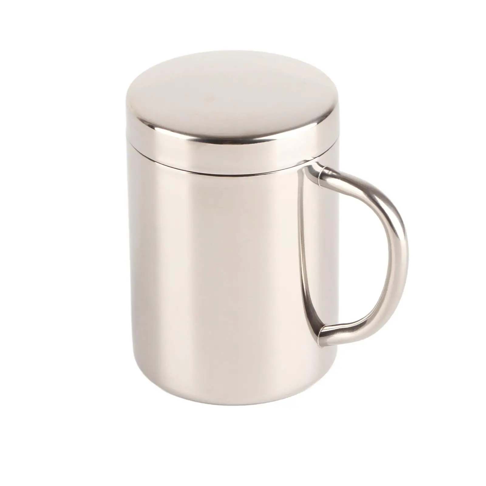 Large Capacity Stainless Steel Coffee Mug with Lid - Minimalist Fashion Design for home Use