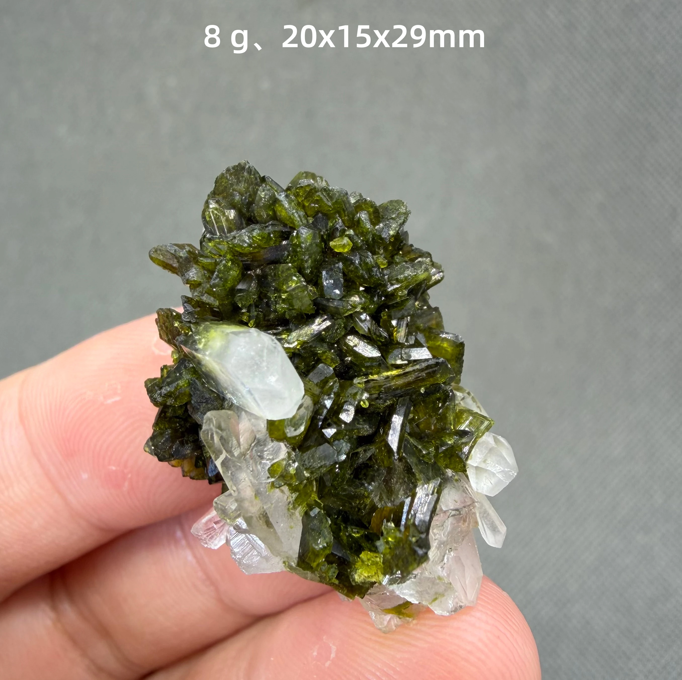 Natural Epidote and Crystal Symbiotic Mineral Specimens + Healing Quartz Crystals and Stones Rock Gemstone
