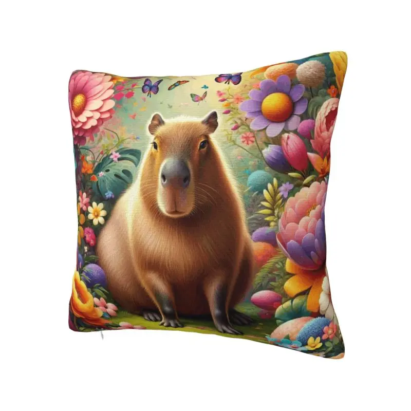 Cute Capybaras Cushion Cover 66x66 cm Polyester Velvet Throw Pillow Case For Sofa Car Seat Decoration Bedding Pillowslip