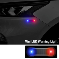 2PCS Mini LED Solar Power Car Warning Light Night Security Simulated Alarm Wireless Anti-Theft Caution Lamp Flashing Alarm Lamp