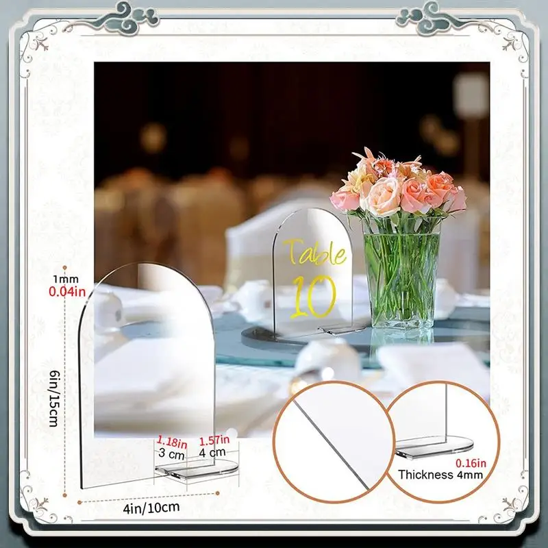 20Piece Blank Acrylic Numbers Signs With Stand Diy Arch Acrylic Stand Signs Wedding Reception Sign