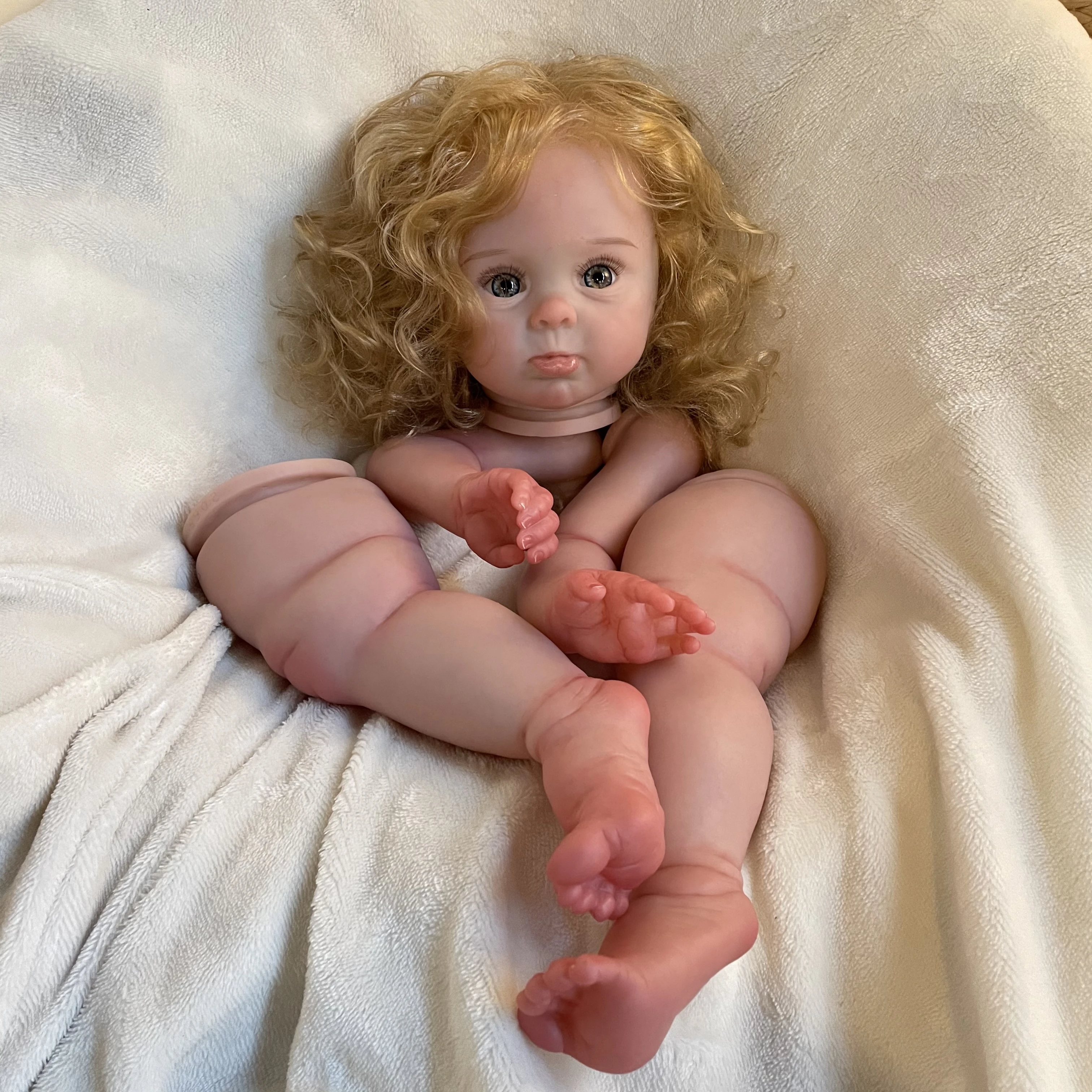 50-55CM Adelaide Bebê Reborn Kits Genesis Artist Paint Open Eyes Unfinished Doll Kits Toy Acessório Kits Bebé Reborn